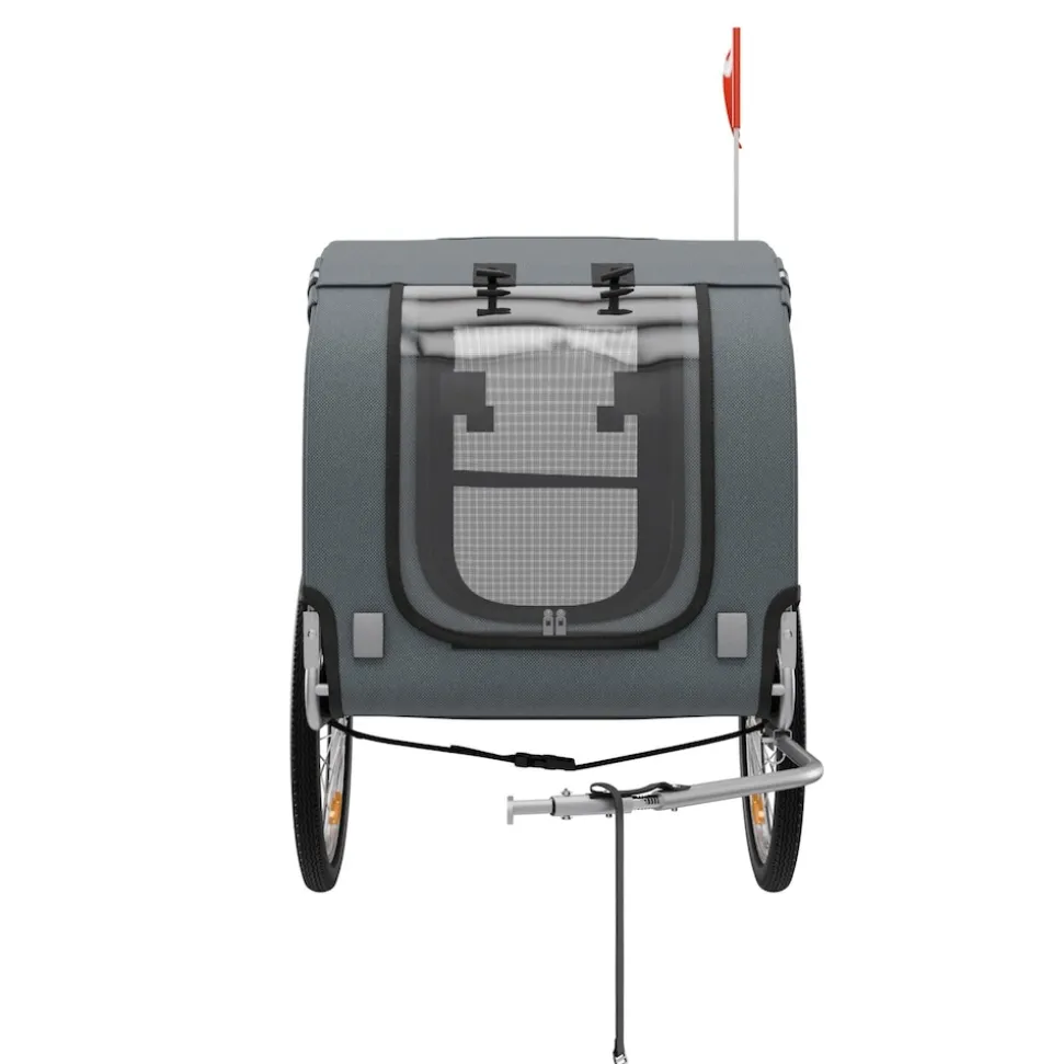 BENNO® Hundefahrradanhänger LUNA Kleintierfahrradanhänger Buggy faltbar, grau