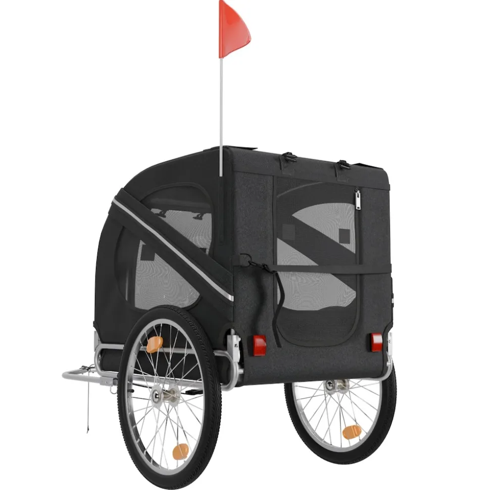 BENNO® Hundefahrradanhänger LUNA Kleintierfahrradanhänger Buggy faltbar, schwarz