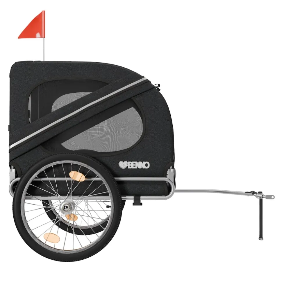 BENNO® Hundefahrradanhänger LUNA Kleintierfahrradanhänger Buggy faltbar, schwarz