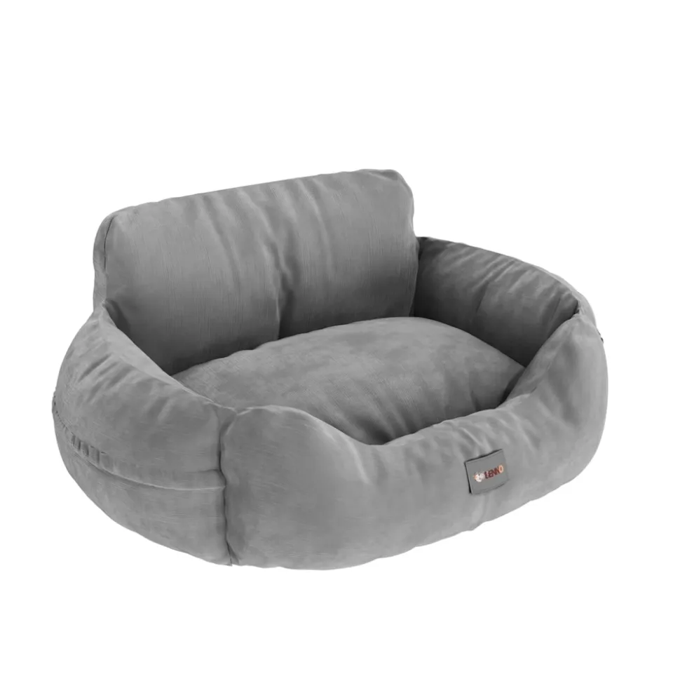 BENNO® Hundesitz BUDDY Autositz für Hunde 55x45x30 cm grau oder anthrazit – sicherer & bequemer Autokorb mit rutschfestem Boden, Gurten & waschbarem Kissen