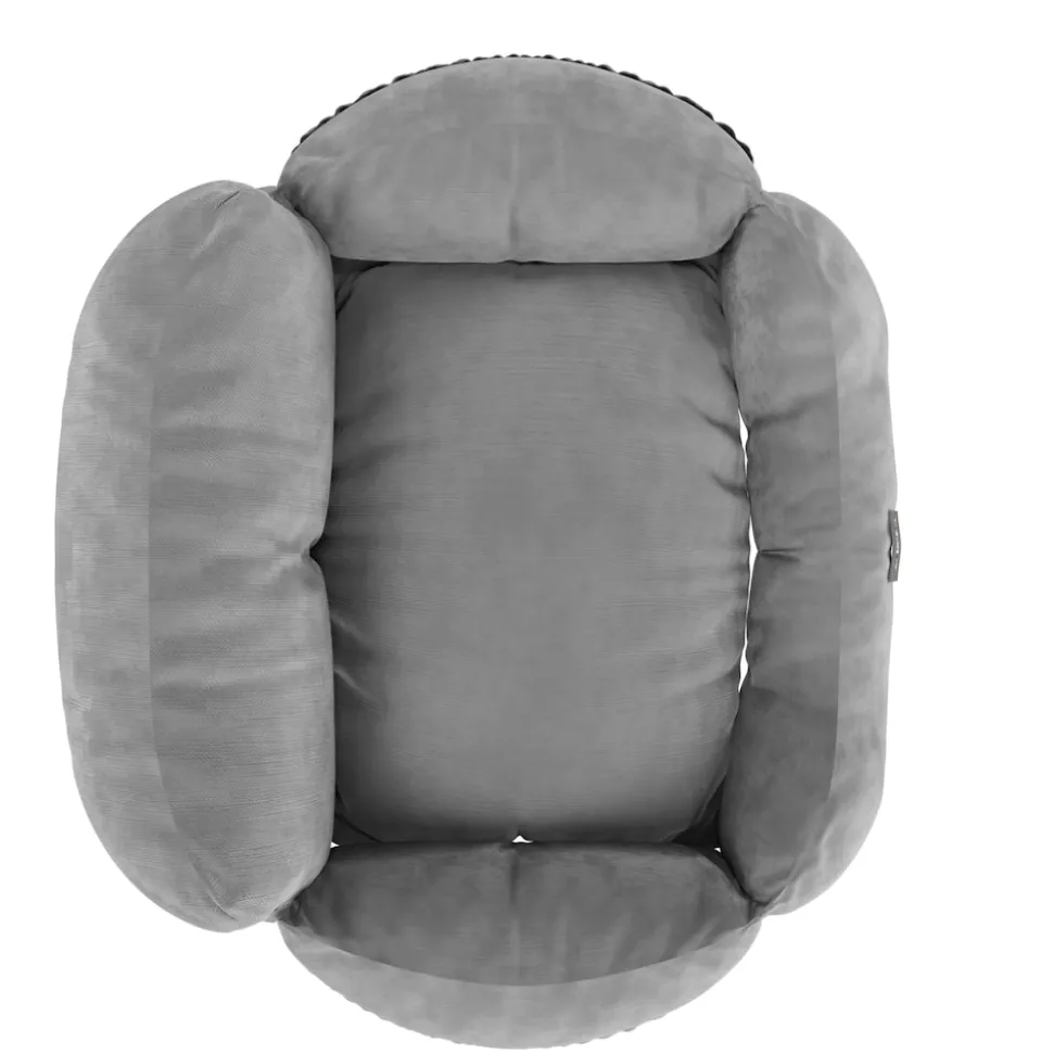 BENNO® Hundesitz BUDDY Autositz für Hunde 55x45x30 cm grau oder anthrazit – sicherer & bequemer Autokorb mit rutschfestem Boden, Gurten & waschbarem Kissen