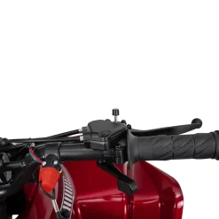 Benzin-Jugend-Quad S-10, 125ccm, ATV, Gepäckträger, Not-Aus-Leine, Halbautomatik, Scheibenbremse (Metallic/Rot)