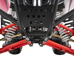 Benzin-Jugend-Quad S-10, 125ccm, ATV, Gepäckträger, Not-Aus-Leine, Halbautomatik, Scheibenbremse (Metallic/Rot)