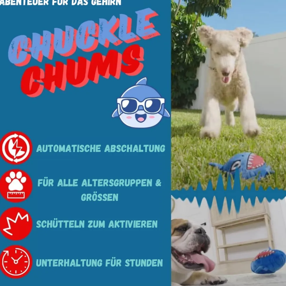 Best Direct® Interaktives Plüsch Hundespielzeug - Kauspielzeug Chuckle Chums