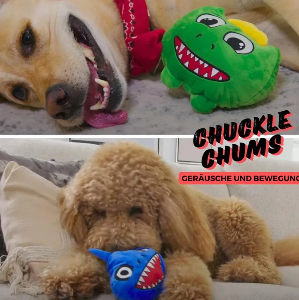 Best Direct® Interaktives Plüsch Hundespielzeug - Kauspielzeug Chuckle Chums