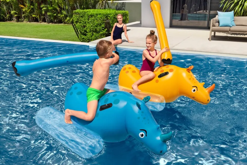 Bestway Poolspiel Nashorn Kinder Wasser Spielzeug 148cm für 2 Personen Poolspiel