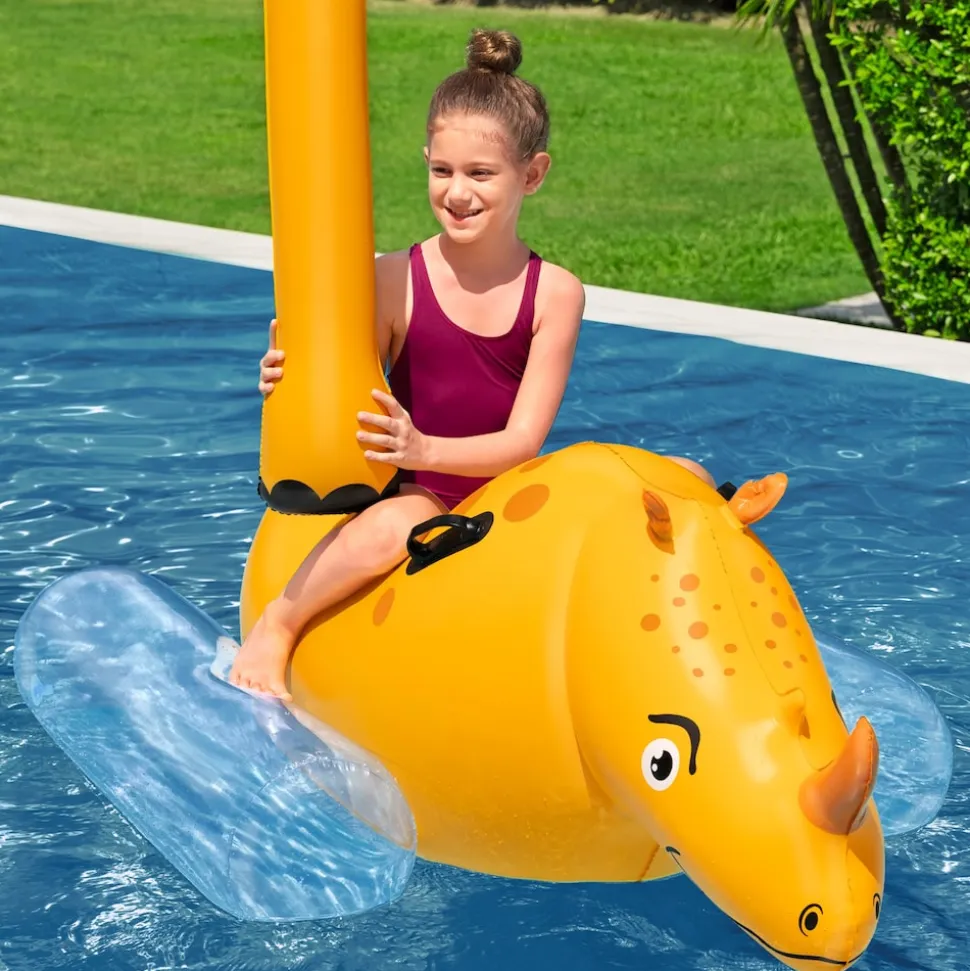 Bestway Poolspiel Nashorn Kinder Wasser Spielzeug 148cm für 2 Personen Poolspiel