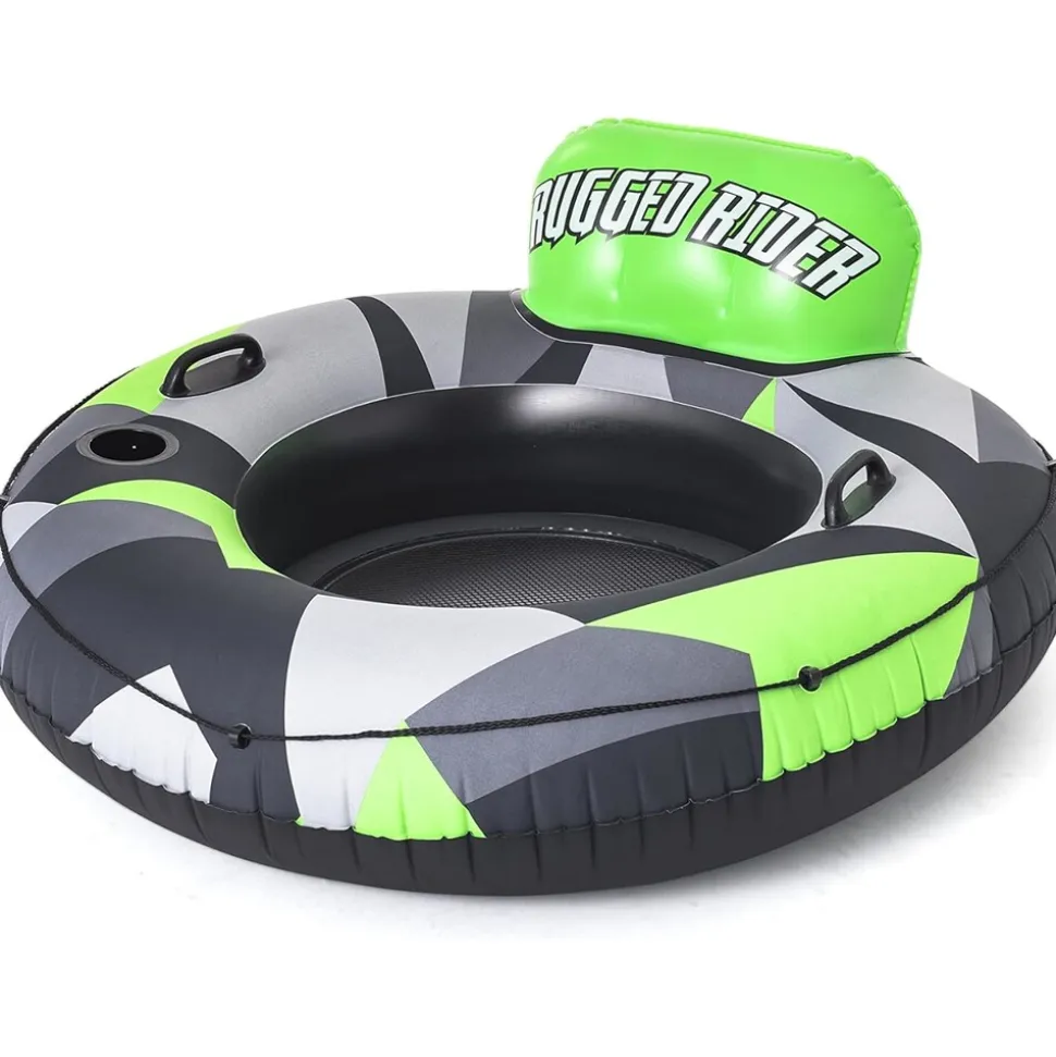 Bestway 43280 Schwimmring Rugged Rider I Ø135cm mit Lehne Getränkehalter Mesh