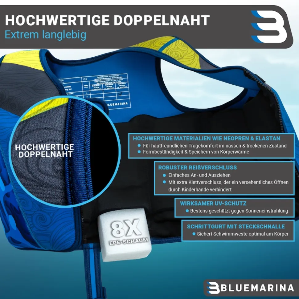 Bluemarina Kinder Schwimmhilfe (S, Mermaid)