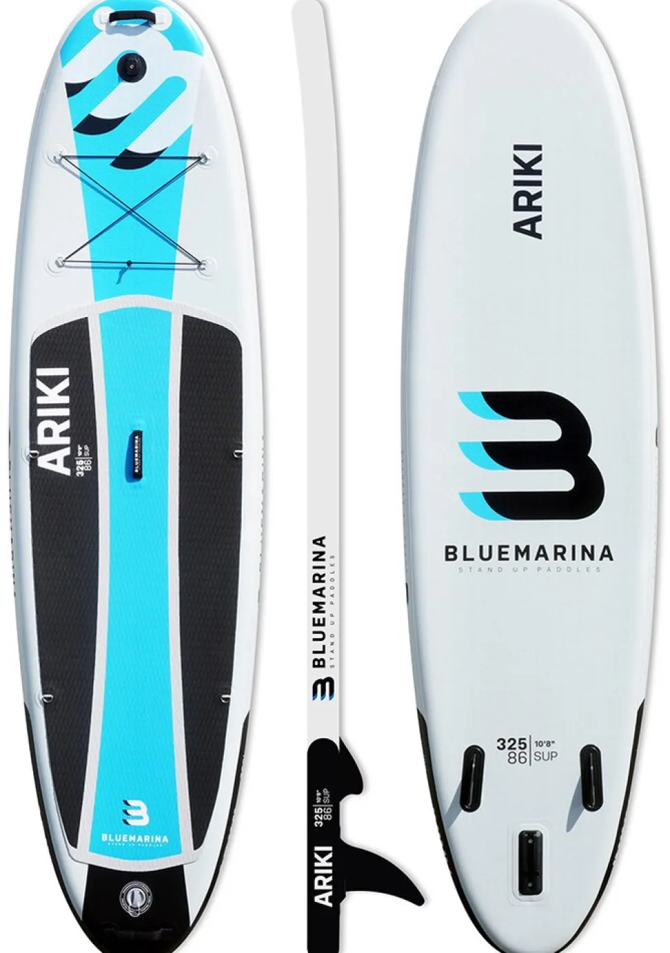 Bluemarina SUP Board Ariki, Stand Up Paddle aufblasbar mit Paddel, Pumpe, Rucksack, 5J Garantie (Classic 2.0, 325x86x16,5cm / 10'8")
