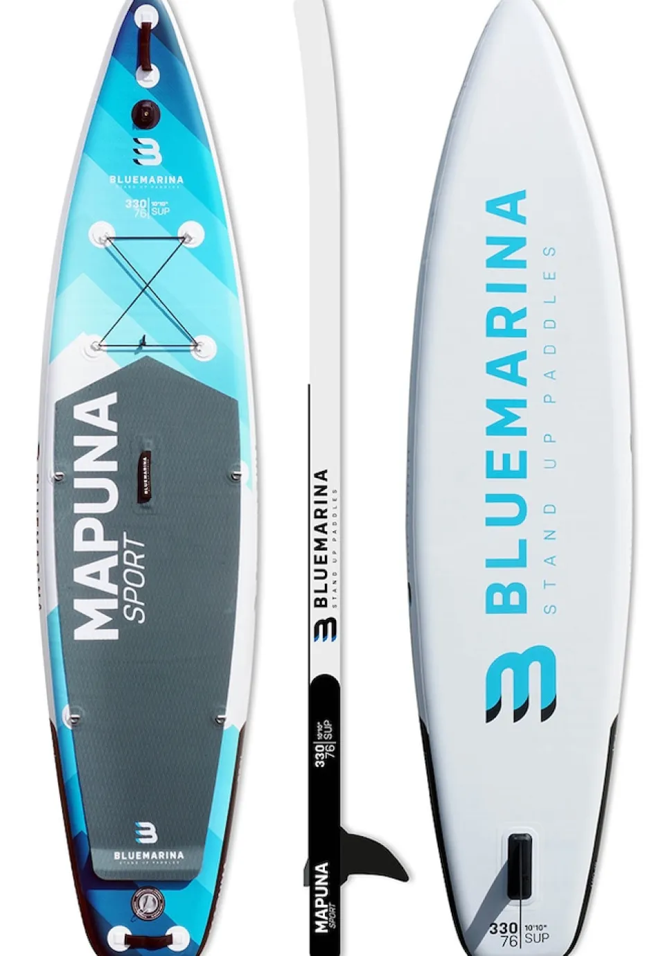 Bluemarina SUP Board Mapuna Sport, Kickpad, Double Layer, Paddel, Pumpe, Rucksack, 5J Garantie