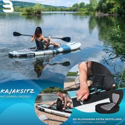 Bluemarina SUP Board Moana, aufblasbar mit Doppelkolben-Pumpe, Paddel, Rucksack, 5J Garantie (Classic 2.0, 325x86x15cm / 10'8")