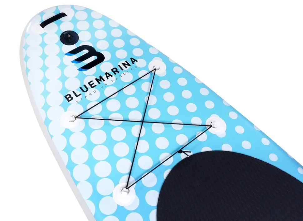 Bluemarina SUP Board Moana, aufblasbar mit Doppelkolben-Pumpe, Paddel, Rucksack, 5J Garantie (Classic 2.0, 325x86x15cm / 10'8")