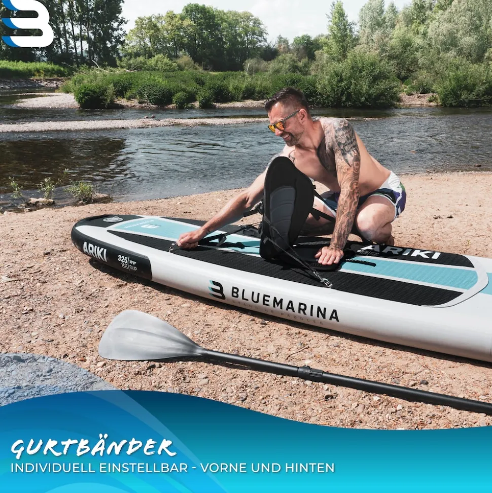 Bluemarina SUP-Sitz, Kajaksitz für Stand Up Paddle, mit Paddel, ergonomisch, Schaumstoffpolster