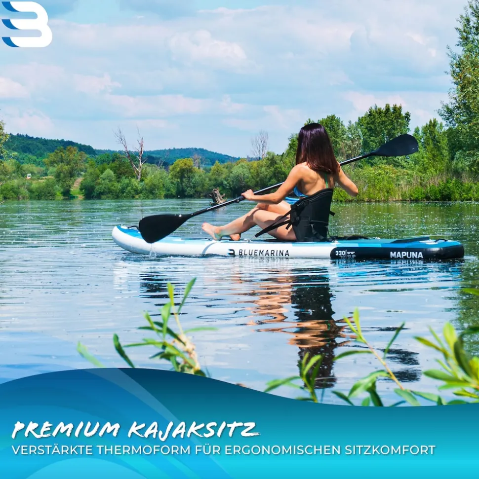 Bluemarina SUP-Sitz, Kajaksitz für Stand Up Paddle, mit Paddel, ergonomisch, Schaumstoffpolster