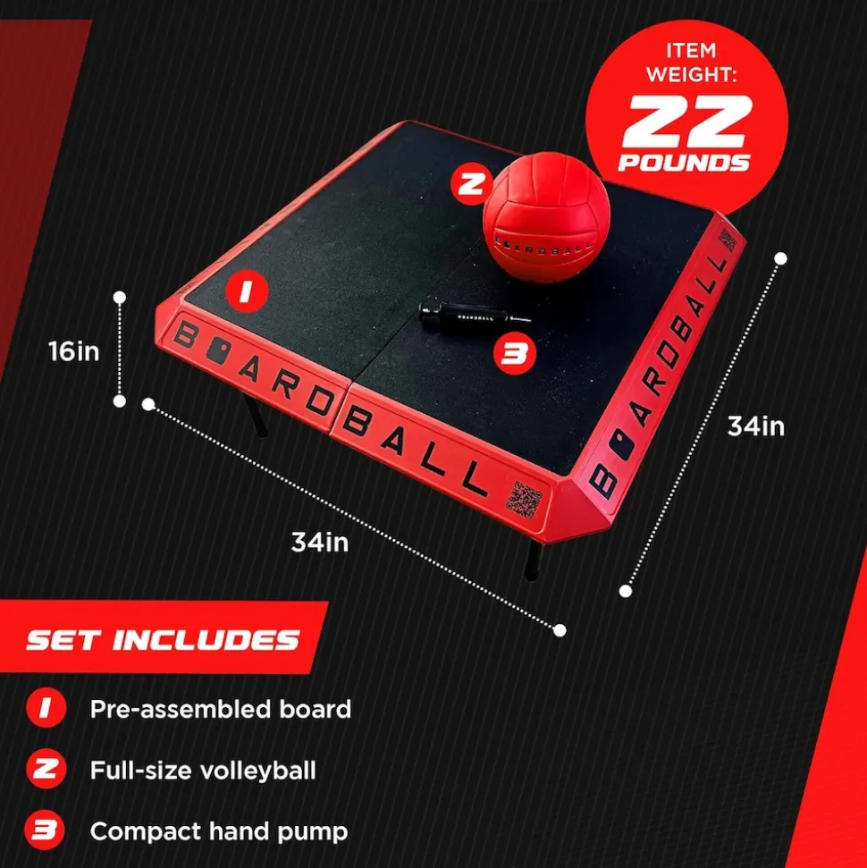Boardball Set Faltbares Volleyball-Pickleball Spielbrett für Indoor & Outdoor (85 x 85 x 40 cm)
