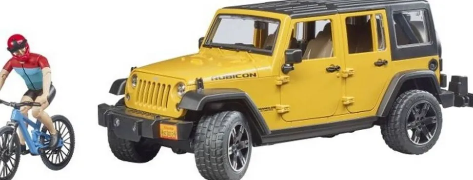 Bruder bruder 02543 JeepWrangler RubiconUnlimited, Mountainbike und Radfahrer
