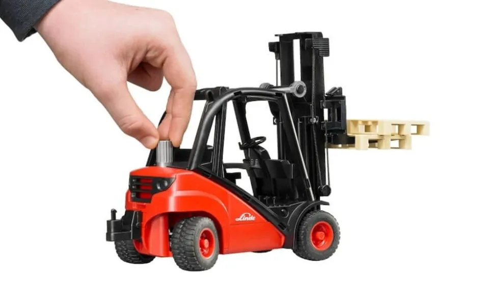 Bruder bruder 02511 Linde Gabelstapler H30D mit Anhängerkupplung und 2 Paletten