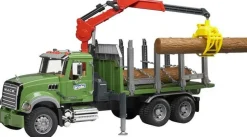 Bruder bruder 02824 MACK Granite Holztransport-LKW, Ladekran, Greifer + 3 Baumstämme