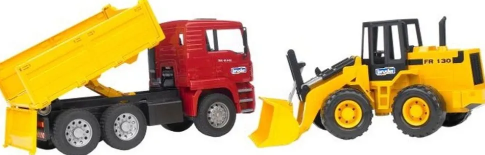 Bruder bruder 02752 MAN TGA Kipp-LKW + Gelenkradlader FR 130