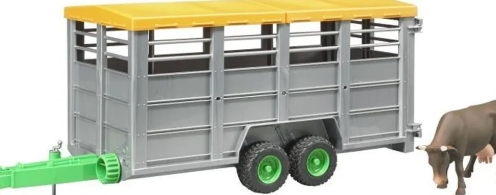 Bruder bruder 02227 Viehtransportanhänger mit Rind
