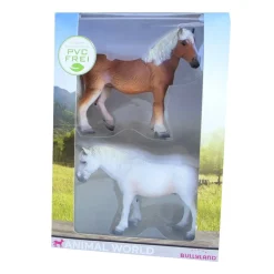 Bullyland Animal World 2 Pferde Set Haflinger Camargue PVC-frei Sammelfigur Kinder