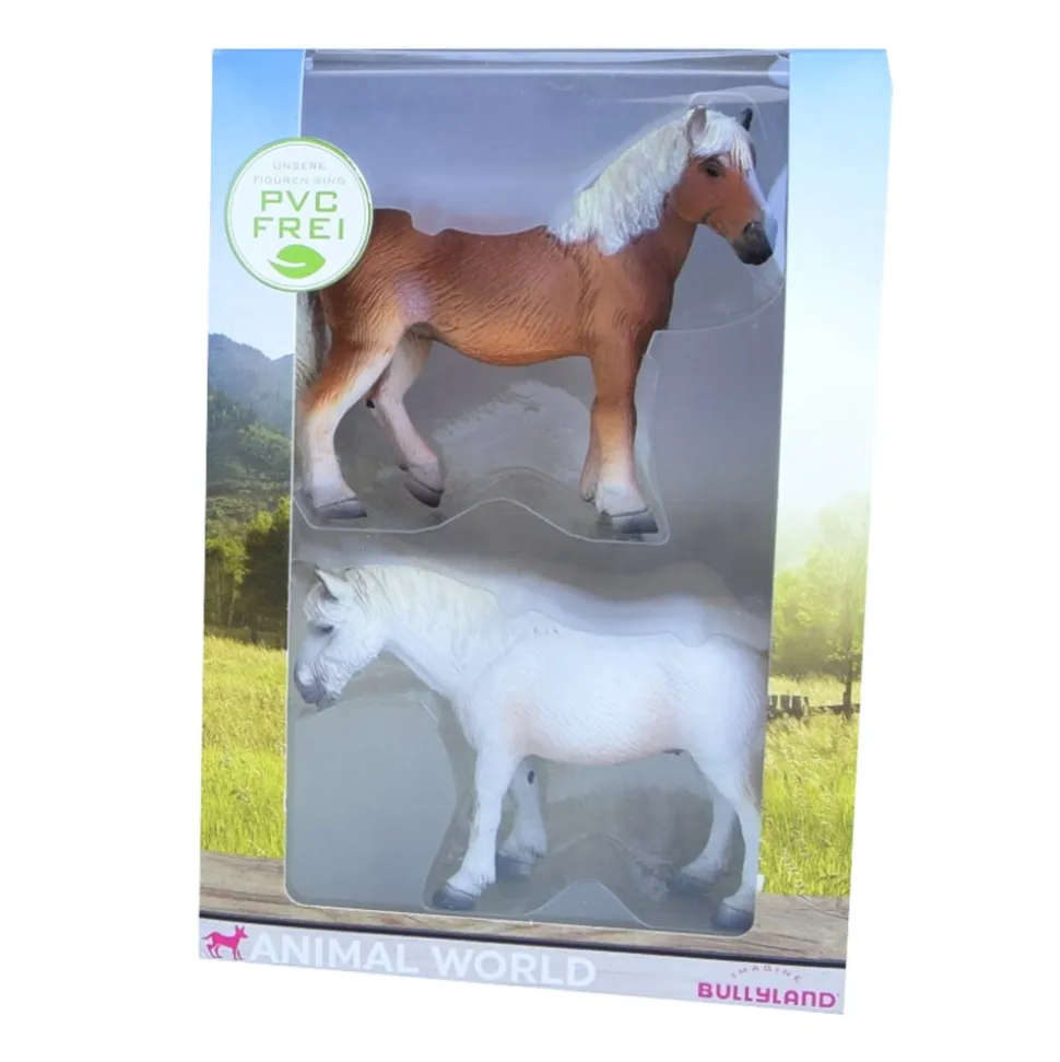 Bullyland Animal World 2 Pferde Set Haflinger Camargue PVC-frei Sammelfigur Kinder
