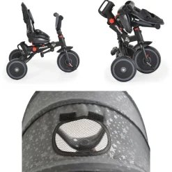 Byox Dreirad Tricycle Pluto, faltbar, EVA-Reifen, Schiebestange, Sitz drehbar grau