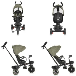 Byox Dreirad, Tricycle Summer, Fußstütze klappbar, Musik, Becherhalter, Körbe grün