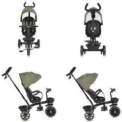 Byox Dreirad, Tricycle Summer, Fußstütze klappbar, Musik, Becherhalter, Körbe grün