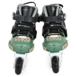 Byox Inliner Dizzy grün Glitzer PU-Räder Ratschband Schnürsenkel Verschlussband XS (Gr. 29-33)