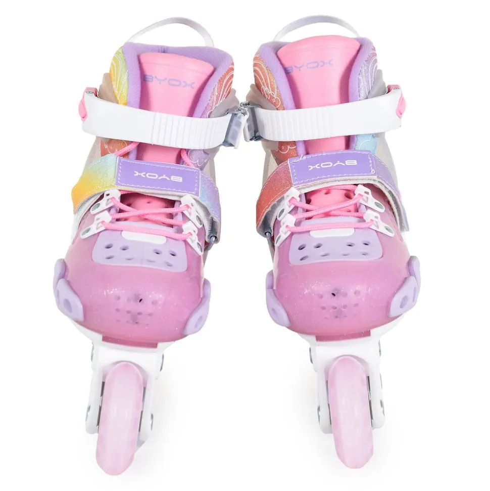 Byox Inliner Dizzy pink Glitzer PU-Räder Stoßdämpfer ABEC-5-Lager verstellbar M (Gr. 34-38)