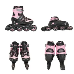 Byox Inliner 2 in 1 Double pink Rollschuhe, PU-LED-Räder, verschiedene Größen S (Gr.30-33)