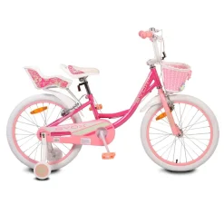 Byox Kinderfahrrad 20 Zoll Fashion Girl, Stützräder, Korb am Lenker, Puppensitz pink