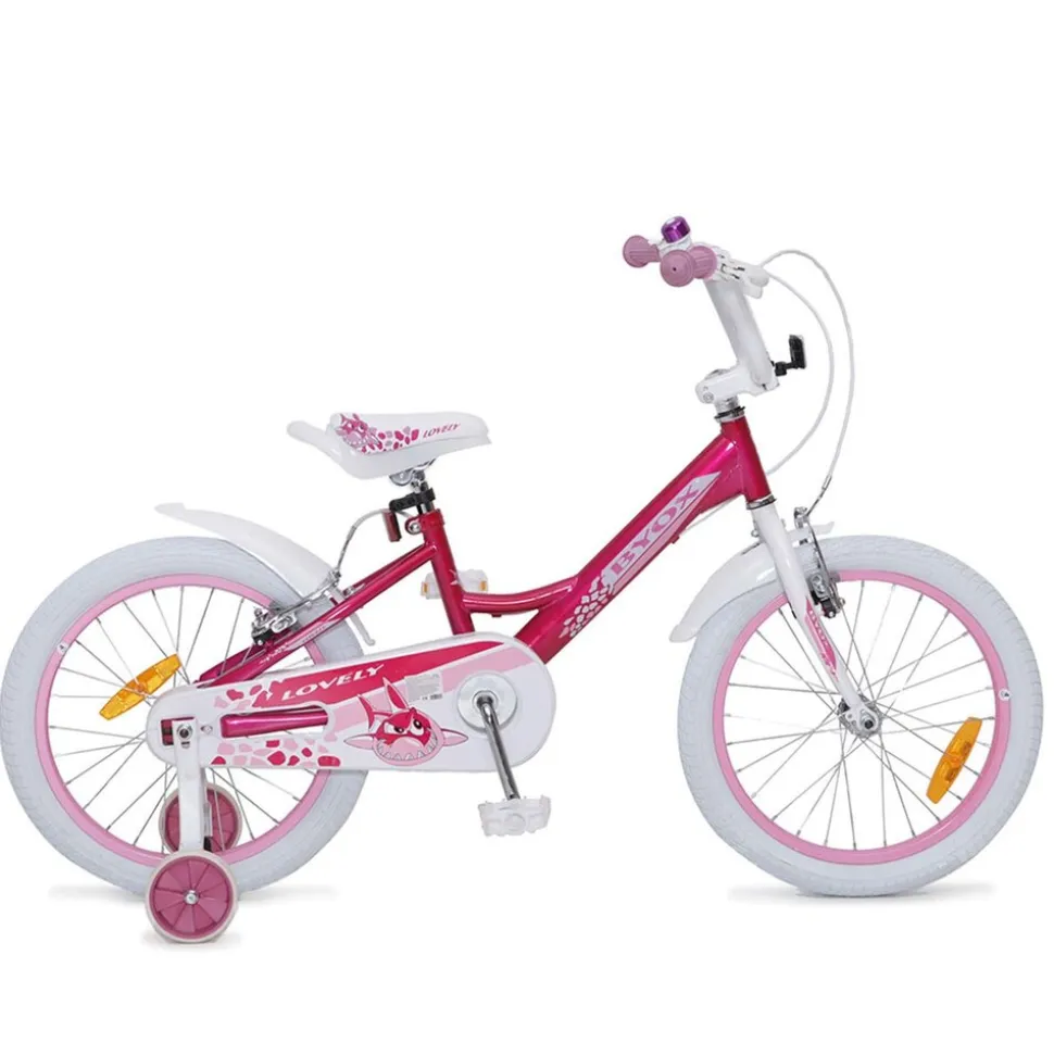 Byox Kinderfahrrad 18 Zoll Lovely, Stützräder, Klingel, Reflektoren, ab 5 Jahre