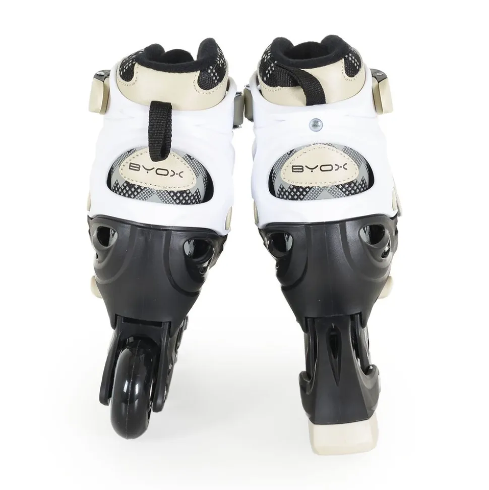 Byox Kinder Inliner, Schlittschuhe 2 in 1 Iceberg PU-Räder Schnürrsenkel Tasche Größe M (34-37)