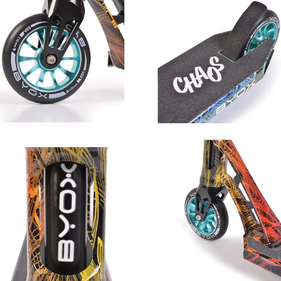 Byox Kinderroller Chaos PU-Räder, ABEC-9, Lenker 360° drehbar, Hinterradbremse blau