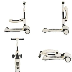 Byox Kinderroller Checkmate 2 in 1 Laufrad, Sound, Licht, Lenkerhöhe verstellbar weiß