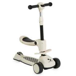 Byox Kinderroller Checkmate 2 in 1 Laufrad, Sound, Licht, Lenkerhöhe verstellbar weiß