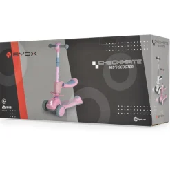 Byox Kinderroller Checkmate 2 in 1 Laufrad, Sound, Licht, Lenkerhöhe verstellbar weiß