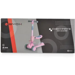 Byox Kinderroller Checkmate 2 in 1 Laufrad, Sound, Licht, Lenkerhöhe verstellbar weiß
