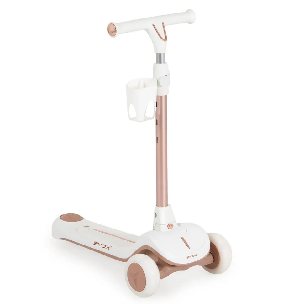 Byox Kinderroller Cornet 6 in 1 Multifunktionsroller Rutscher Musik Becherhalter weiß