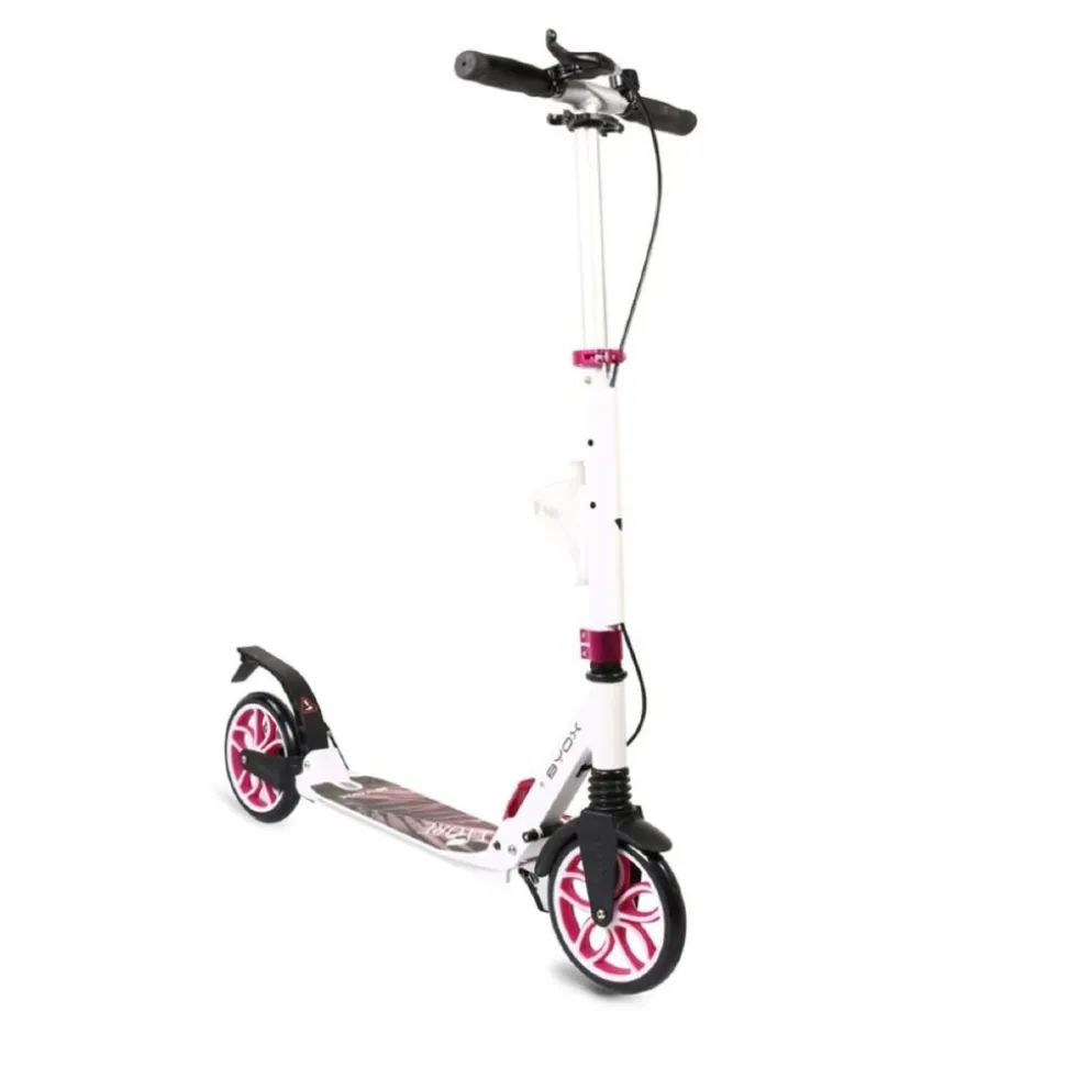 Byox Kinderroller Fiore klappbar Stoßdämpfer Flaschenhalter Bremse bis 100 kg pink