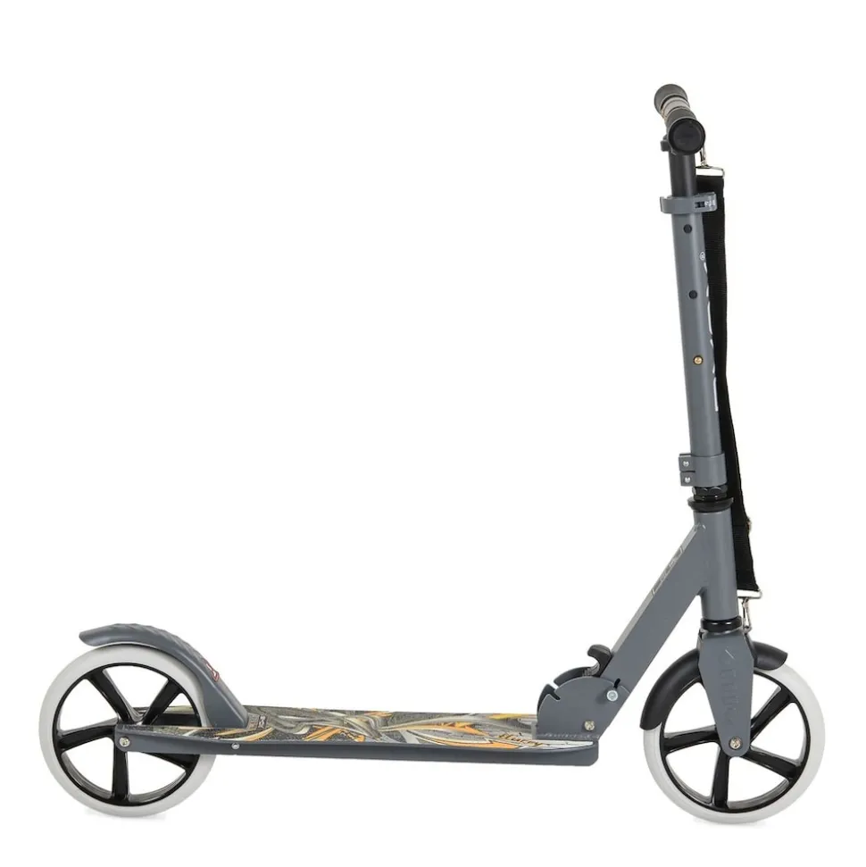 Byox Kinderroller Flurry klappbar, Seitenständer, höhenverstellbar, PU-Räder grau