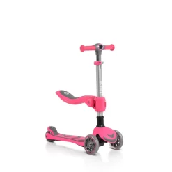 Byox Kinderroller Kiki 2 in 1, Höhe einstellbar, 4 blinkende PU-Räder, klappbar rosa