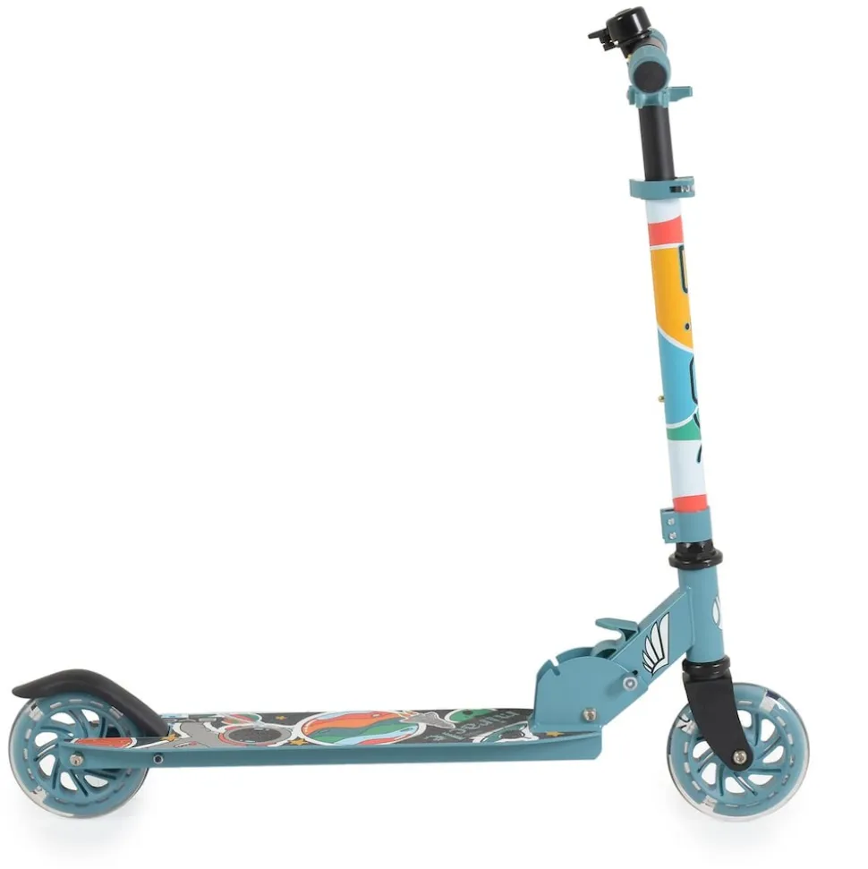 Byox Kinderroller Miracle faltbar LED-PU-Räder ABEC-7 Klingel Höhe einstellbar blau