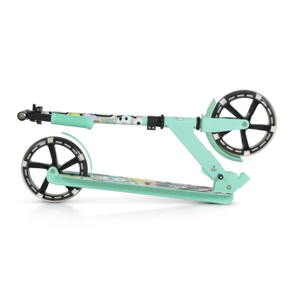 Byox Kinderroller Monster klappbar PU-Räder LED ABEC-7 Ständer bis 100 kg grün