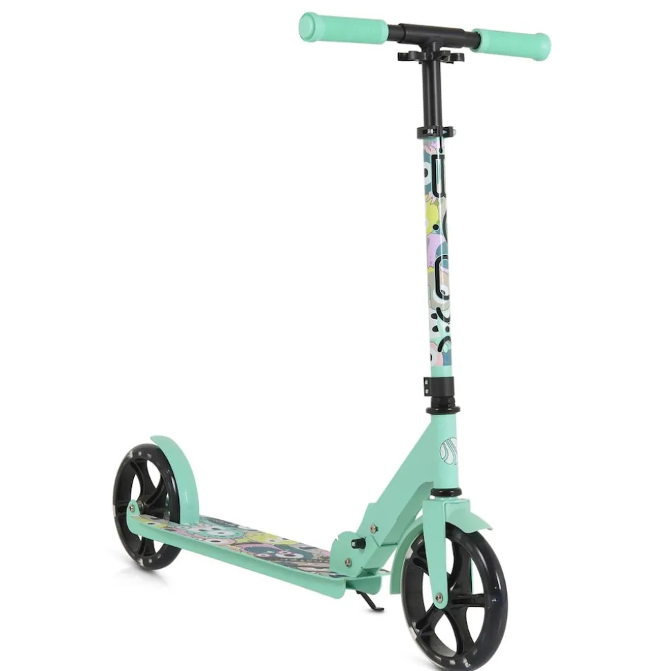 Byox Kinderroller Monster klappbar PU-Räder LED ABEC-7 Ständer bis 100 kg grün