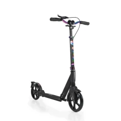 Byox Kinderroller Quick klappbar, Handbremse, Seitenständer, LED-Scheinwerfer schwarz