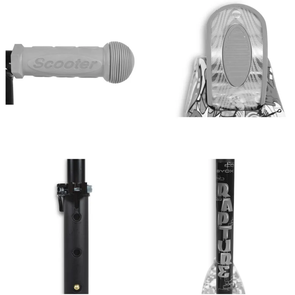 Byox Kinderroller Rapture, Aluminium Scooter mit LED-Rädern, Wassertransferdruck blau